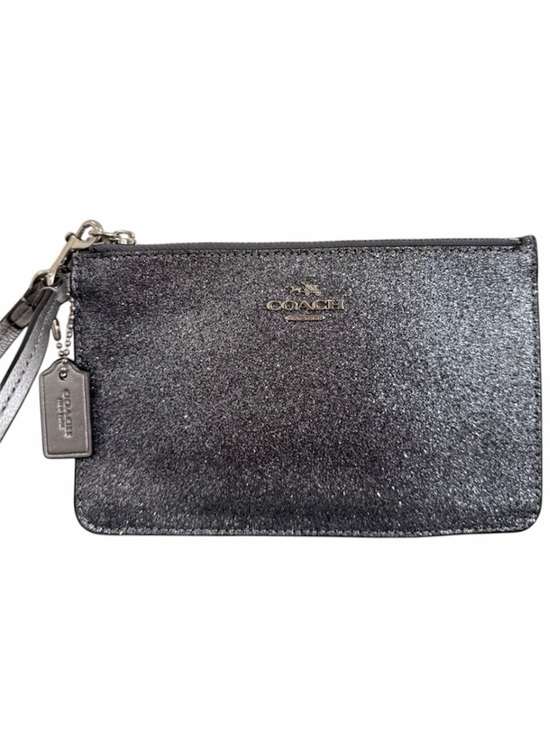 Coach Handbags - Coach Glitter Small Wristlet Gunmetal Silver Metallic